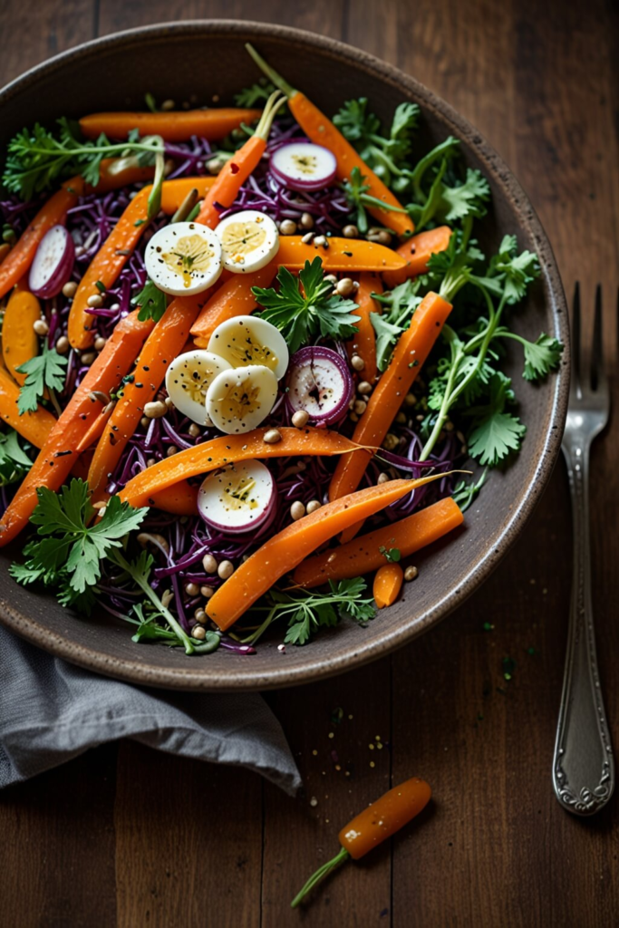 Honey-Glazed Carrot and Lentil Salad with Tahini Dressing