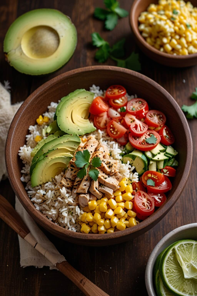 Loaded Street Corn Chicken Rice Bowl Recipe