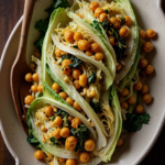 Roasted Cabbage Wedges with Creamy Turmeric Chickpea Sauce