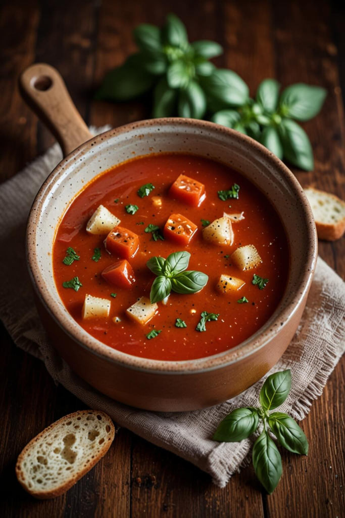 Slow Cooker Tomato Basil Soup Recipe