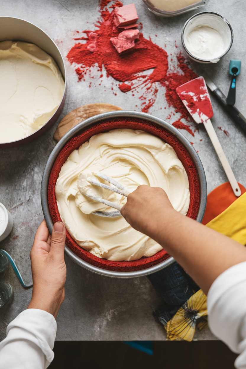 Easy Red Velvet Cheesecake Prep