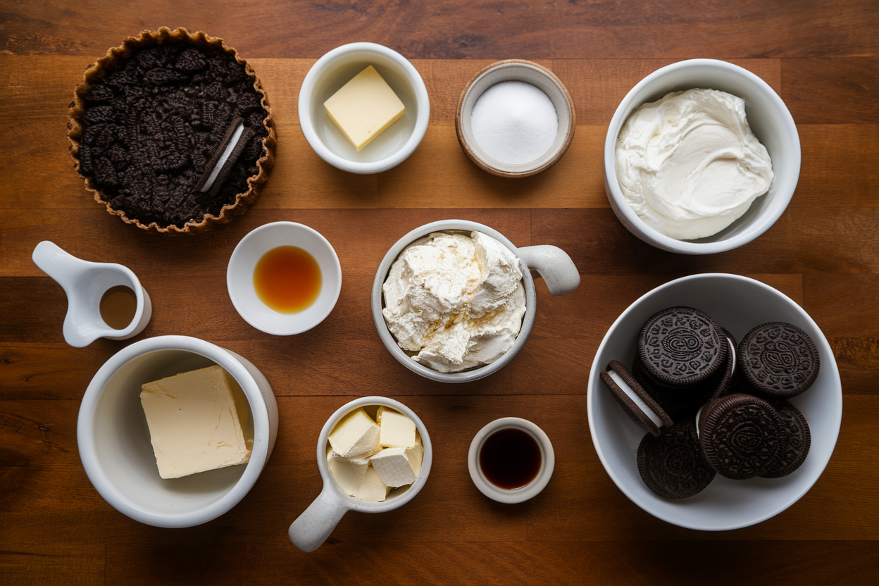 No-Bake Oreo Cheesecake Ingredients