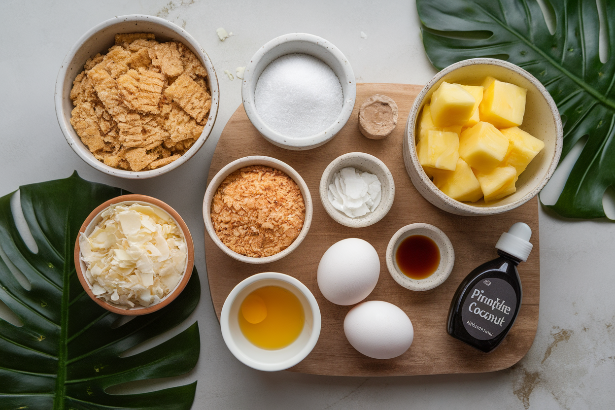 Pineapple Coconut Bars Ingredients
