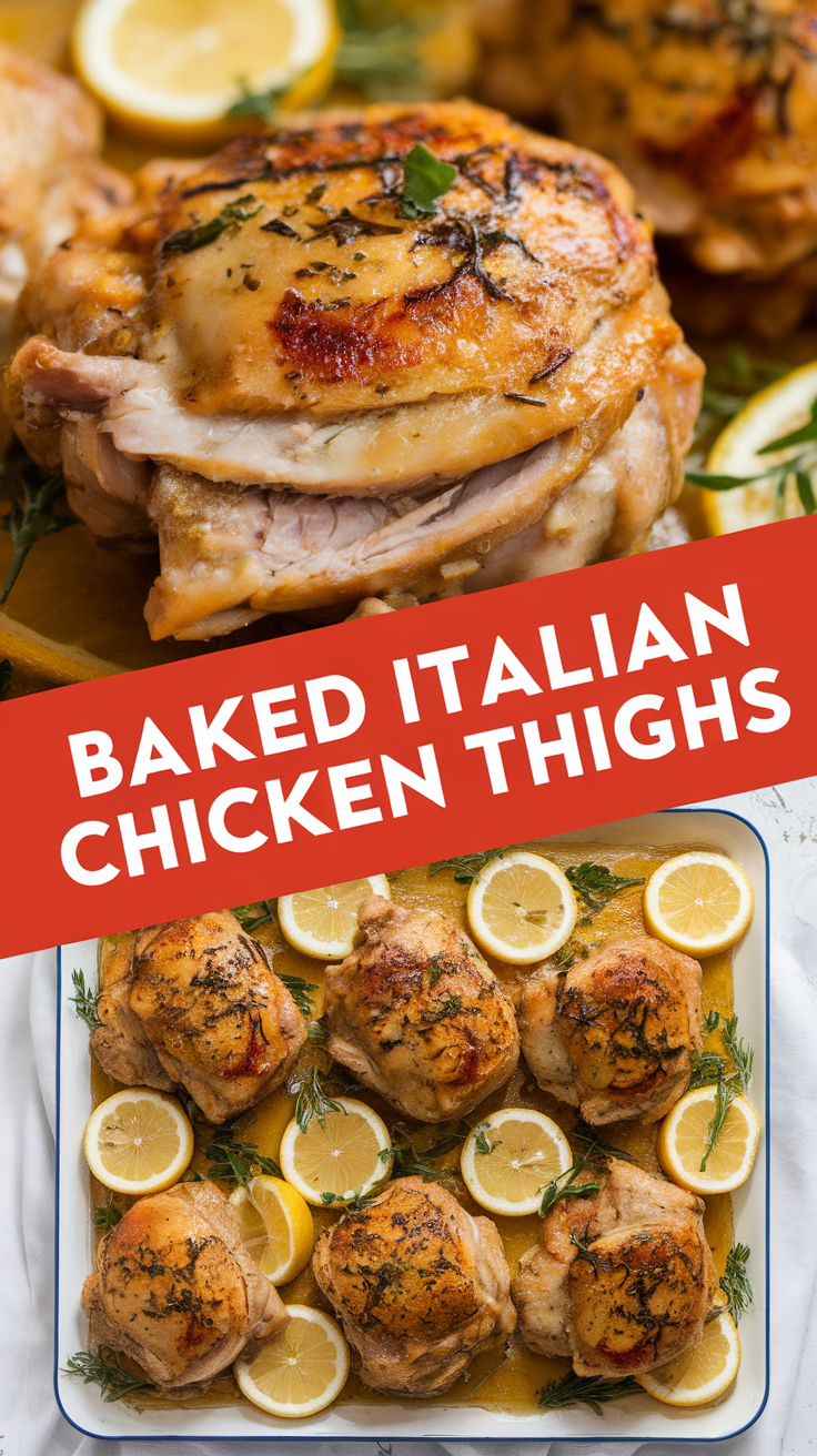 Baked Italian Chicken Thighs