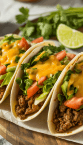 Beef Tacos with Extra Cheese