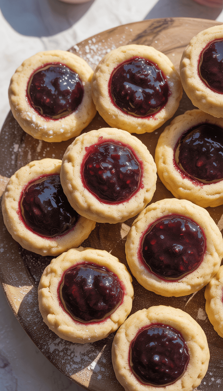 Blackberry Jam Thumbprint Cookies