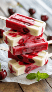 Cherry Yogurt Popsicles