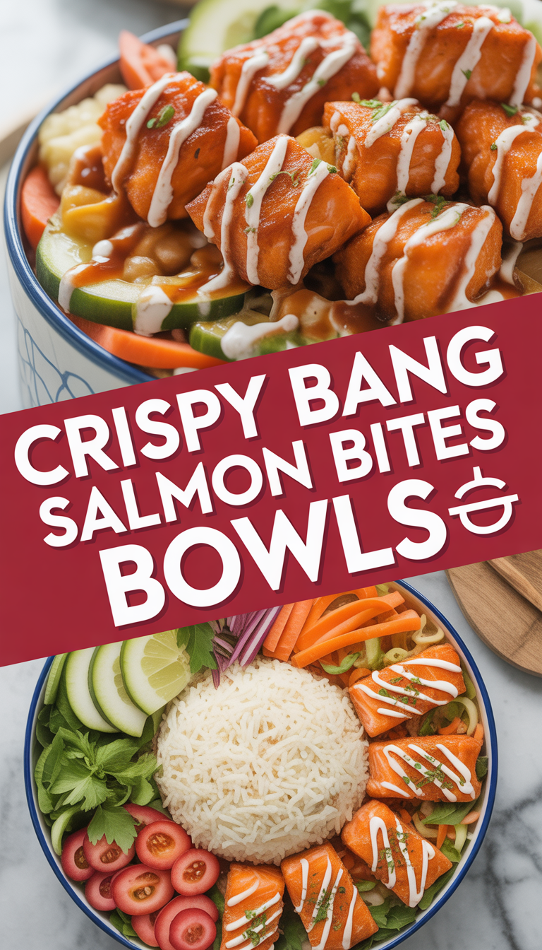 Crispy Bang Bang Salmon Bites Bowls