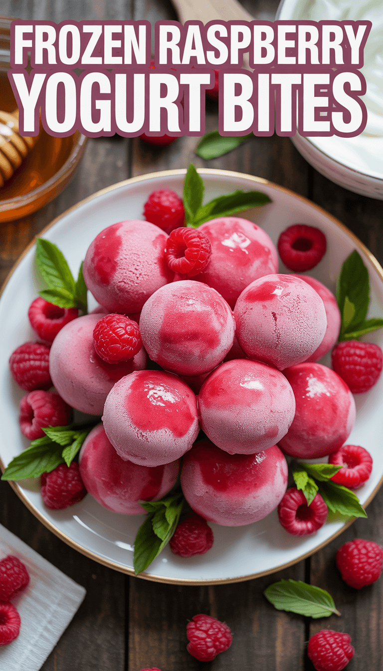 Frozen Raspberry Yogurt Bites