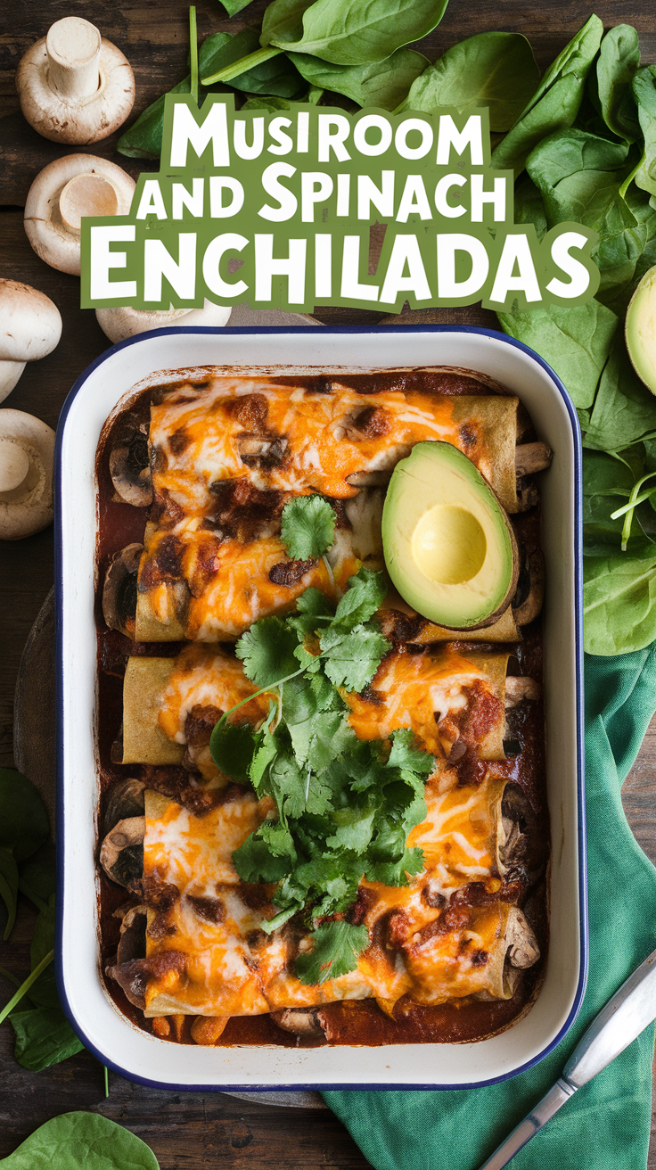 Mushroom and Spinach Enchiladas