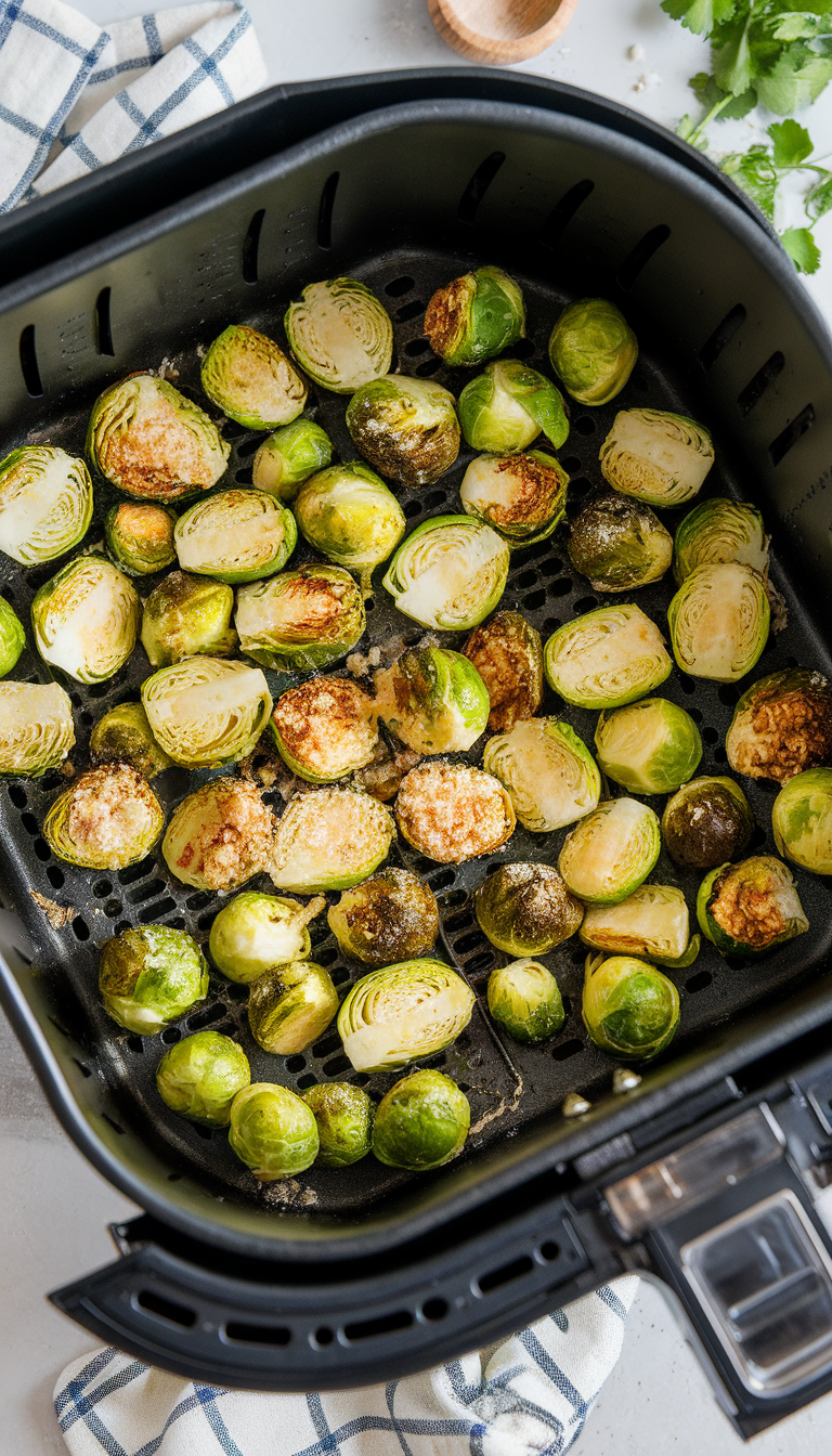 Garlic-Parmesan Air Fryer Brussels Sprouts