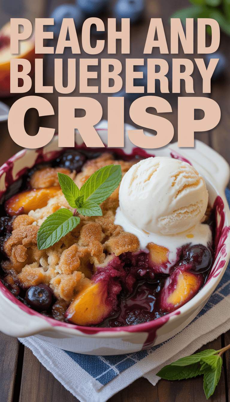 Peach and Blueberry Crisp