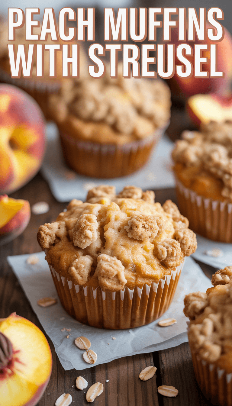 Peach Muffins with Streusel