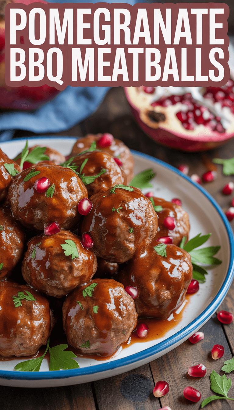Pomegranate BBQ Meatballs