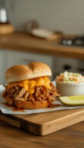 Pulled Pork Sandwiches with Extra Cheese
