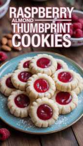 Raspberry Almond Thumbprint Cookies