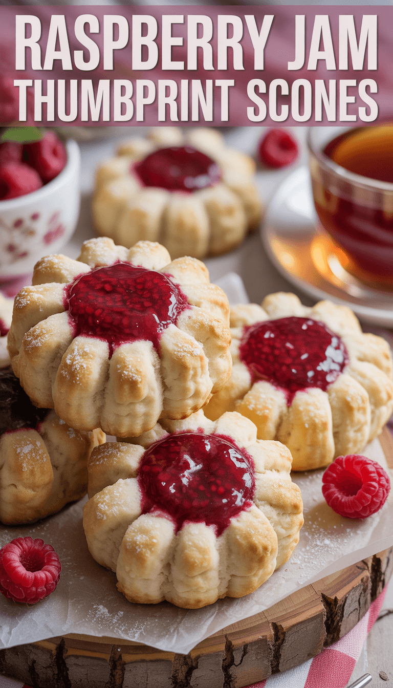 Raspberry Jam Thumbprint Scones