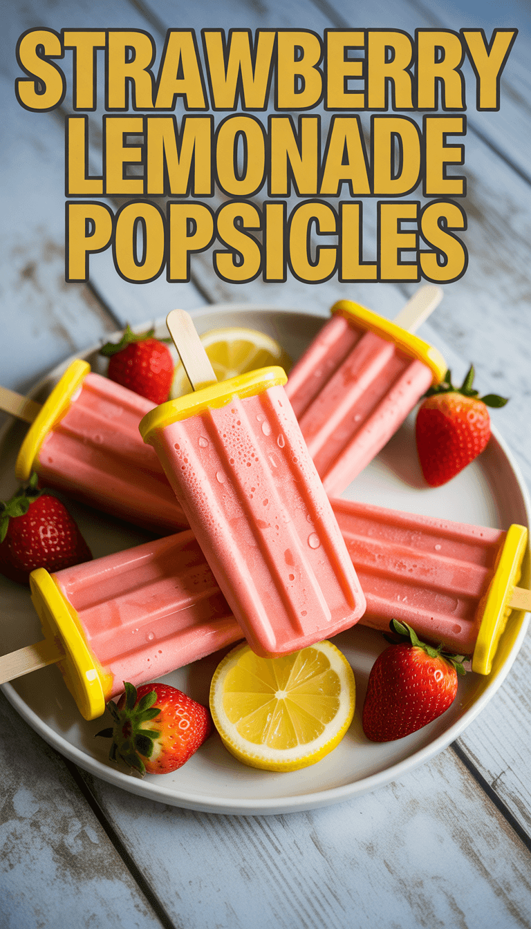 Strawberry Lemonade Popsicles