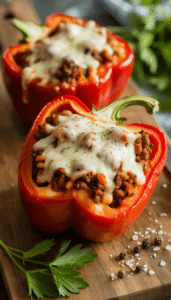 Stuffed Bell Peppers with Extra Cheese