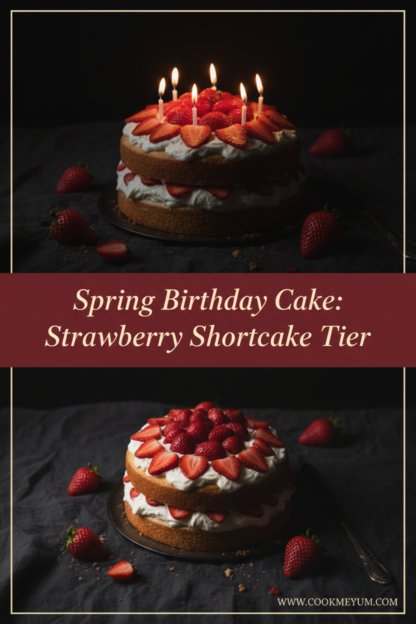 Spring Birthday Cake: Strawberry Shortcake Tier