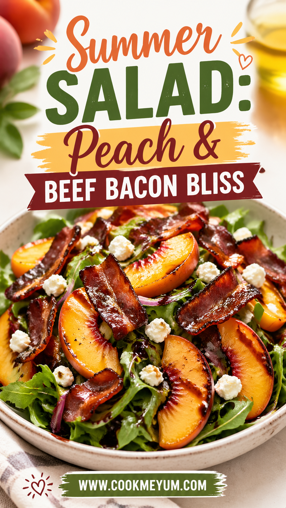 Summer Salad: Peach and Beef Bacon Bliss
