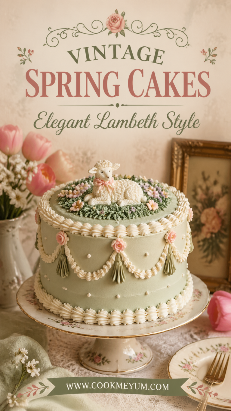 Rustic Spring Cake Vintage Spring Cakes: Elegant Lambeth Style