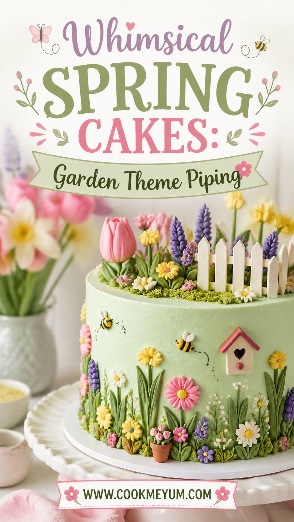 Whimsical Spring Cakes: Garden Theme Piping