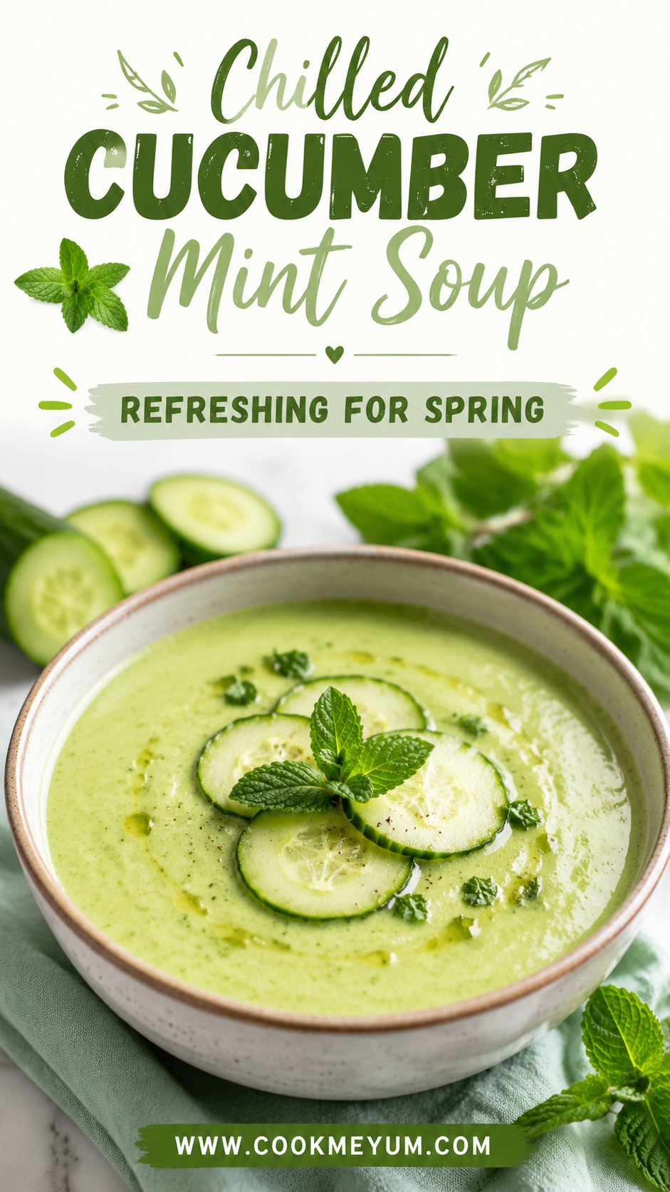 Chilled Cucumber Mint Soup - Refreshing for Spring