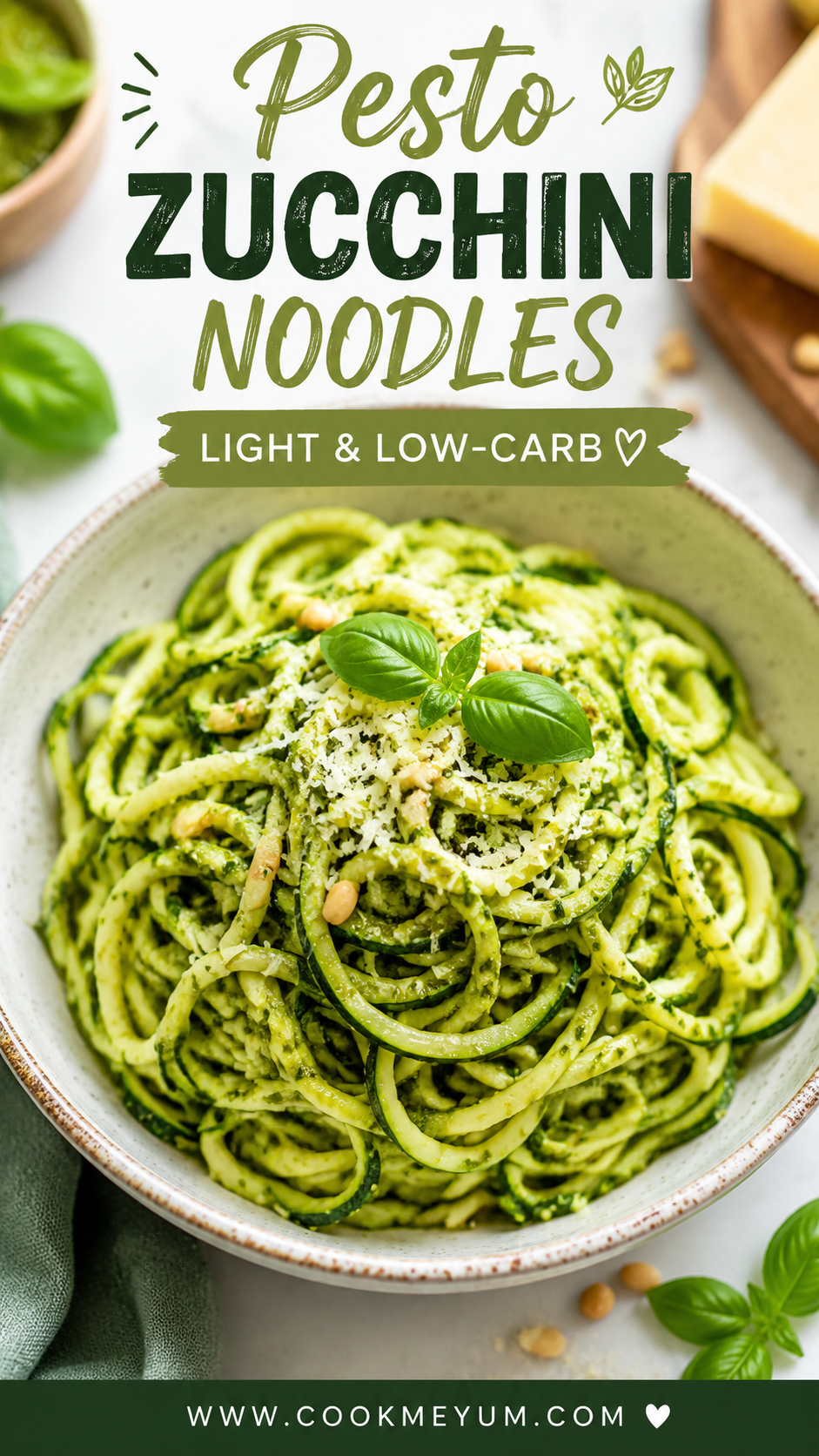 Pesto Zucchini Noodles – Light and Low-Carb