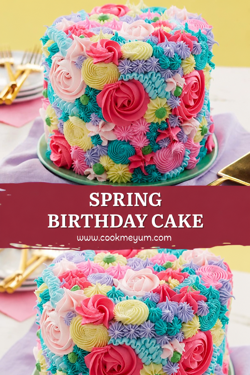 Spring Birthday Cake Elegant - Perfect for Celebrations