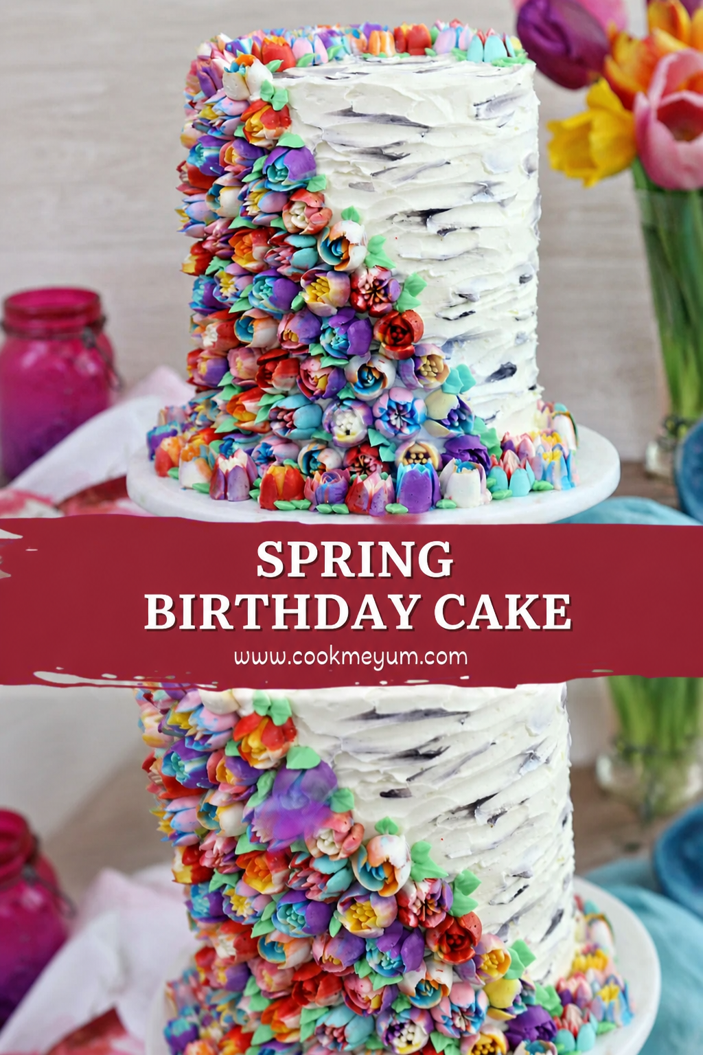 Spring Birthday Cake Indulgent – Chocolate Ganache Drip