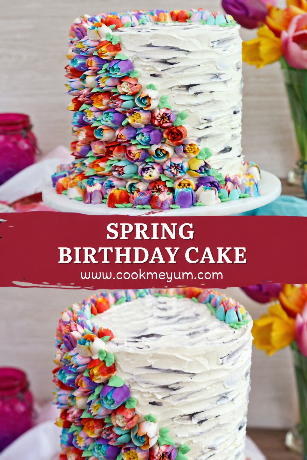 Spring Birthday Cake – Lemon Curd Surprise Inside