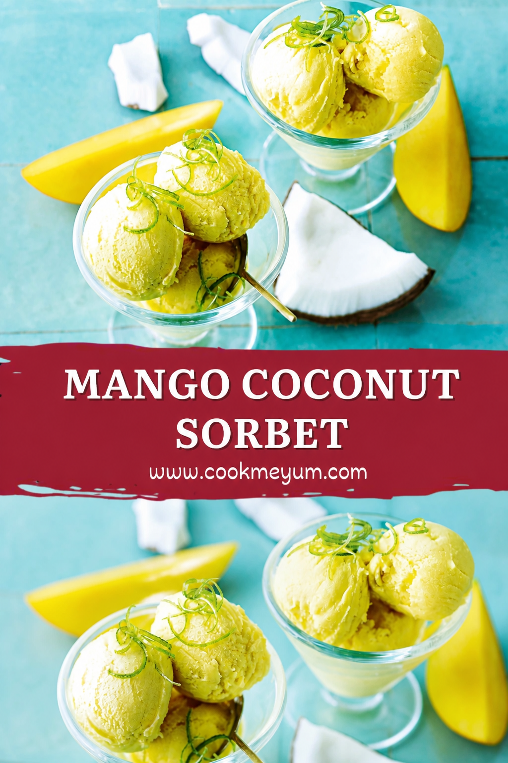 Mango Coconut Sorbet - Creamy and Dairy-Free