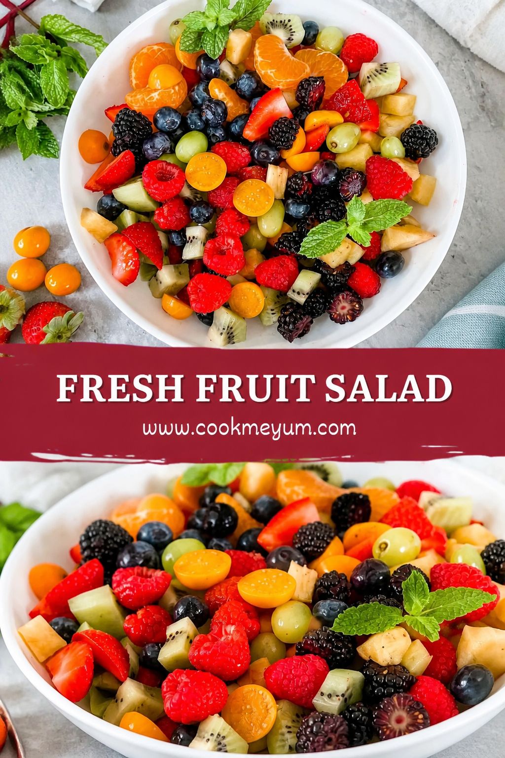 Beach Snacks Fresh Fruit Salad Bowl