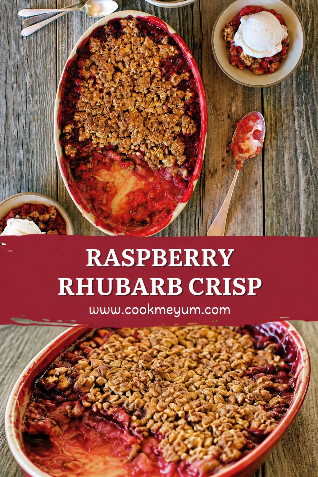 Raspberry Rhubarb Crisp - Homemade Summer Dessert